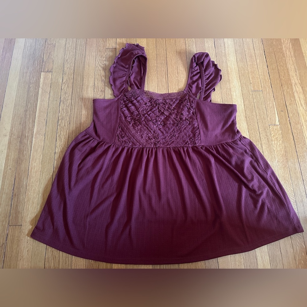 Torrid Burnt Sienna Babydoll with Ruffle Top, Size 1(X)